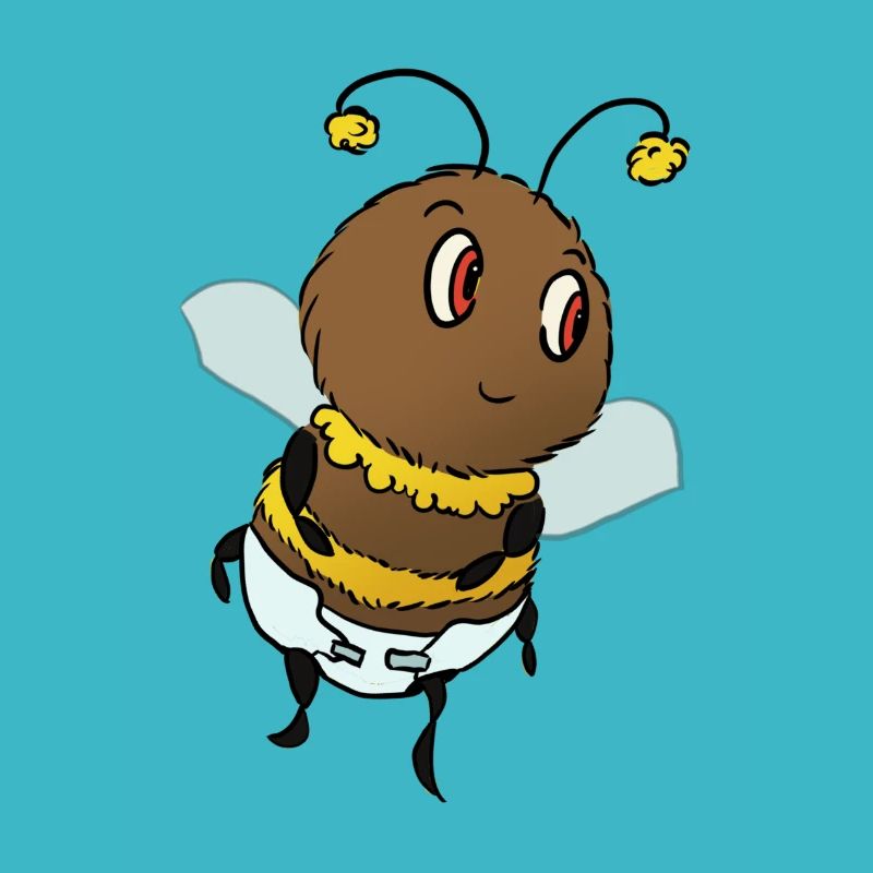 Bébé bourdon avec couche