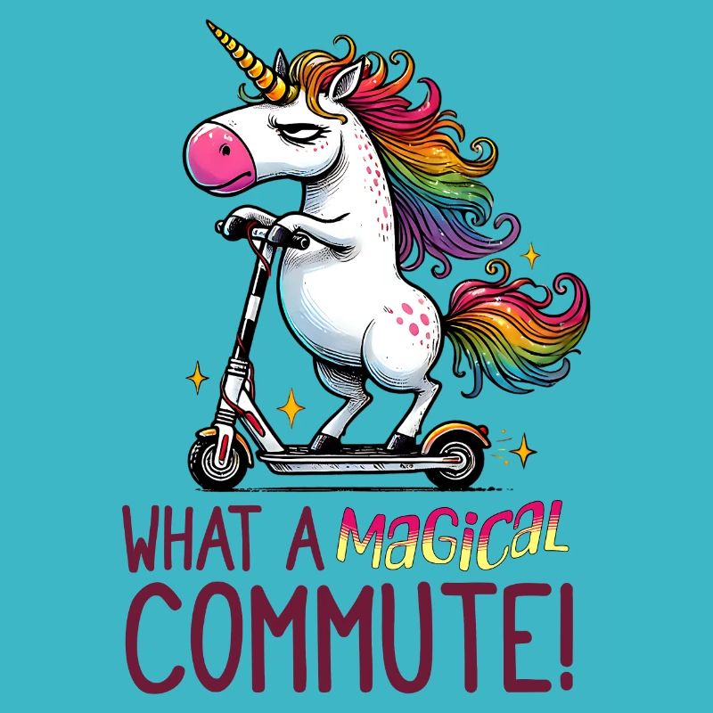 Funny Unicorn E-Scooter Commute Design