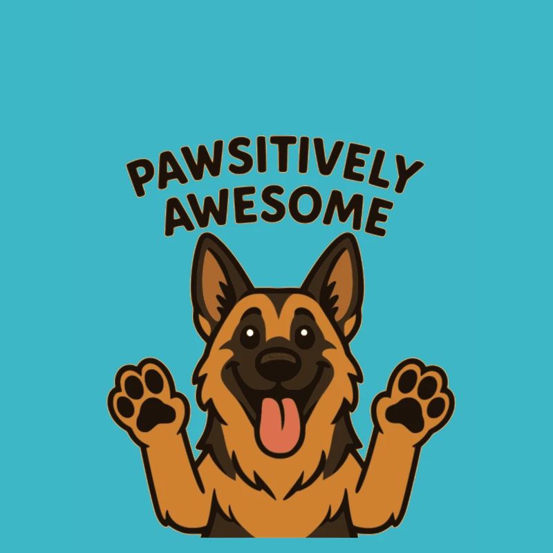cute dog, german shepherd, paws, positively