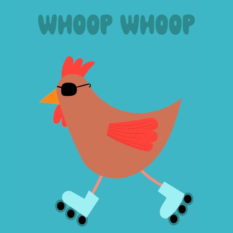 Poulet frais sur patins à roues alignées – style décontracté