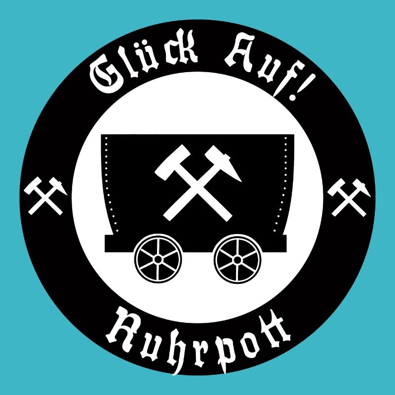 Glück Auf! Logo Ruhrpott mit Lore