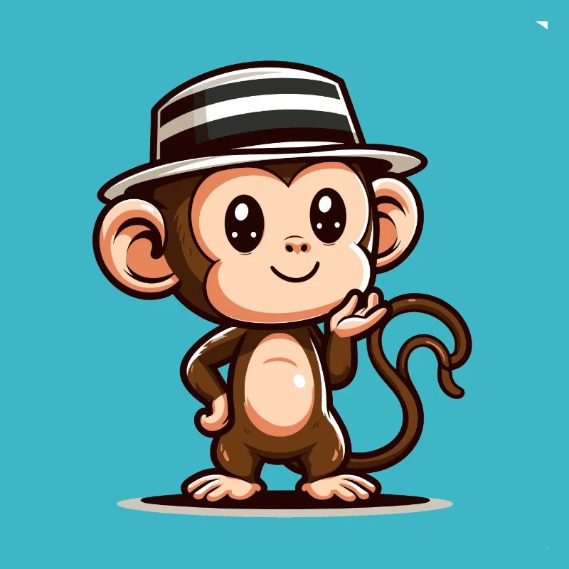 Cute monkey with hat