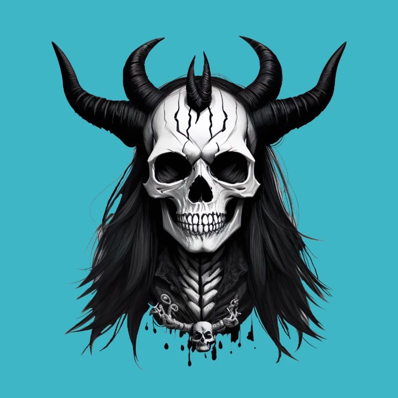 Crâne avec cornes Crâne de diable