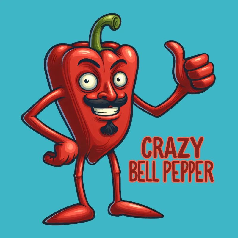 Crazy Veggies: Bell Pepper With Mustache, Goatee