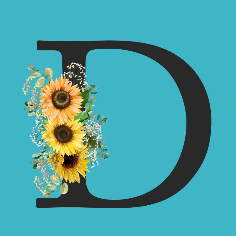 D Monogram Sunflowers