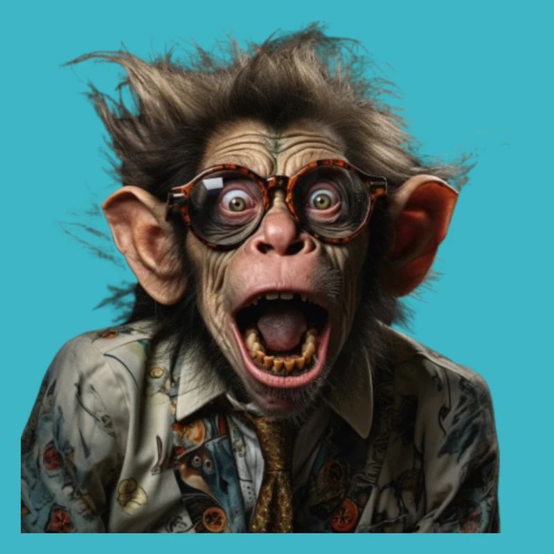 crazy professor monkey