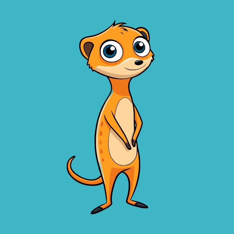 Suricate effrayé Cartoon Illustration -