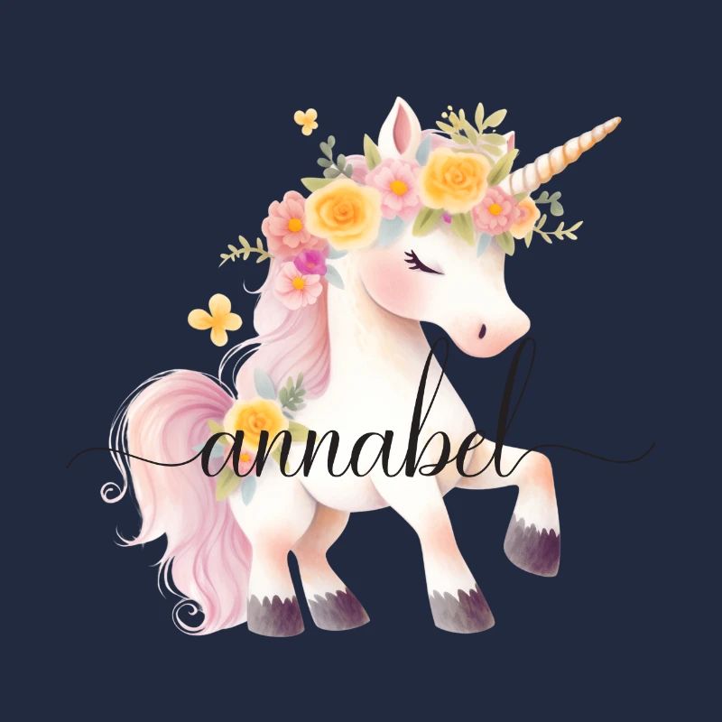 Annabel! Unicorn flower design, customizable