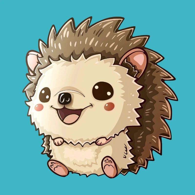 Cute Smiling Hedgehog Motif