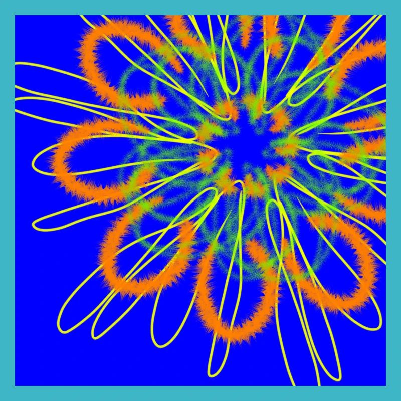 Abstract flower on blue background