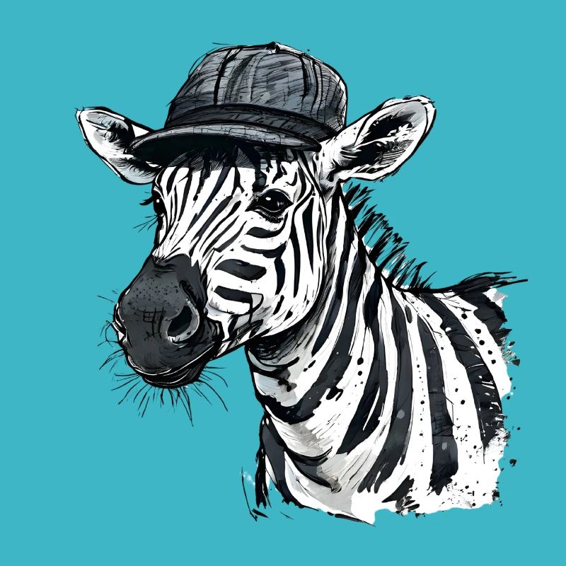 Süßes Zebra mit Mütze
