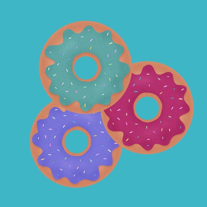 3 bunte Donuts