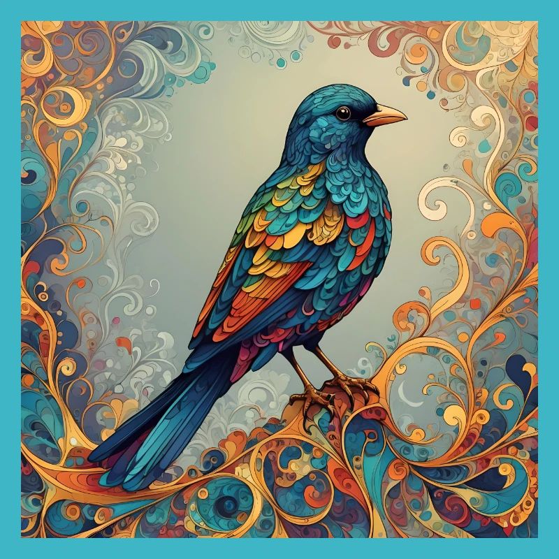 Uccello Colorato Rettangolare