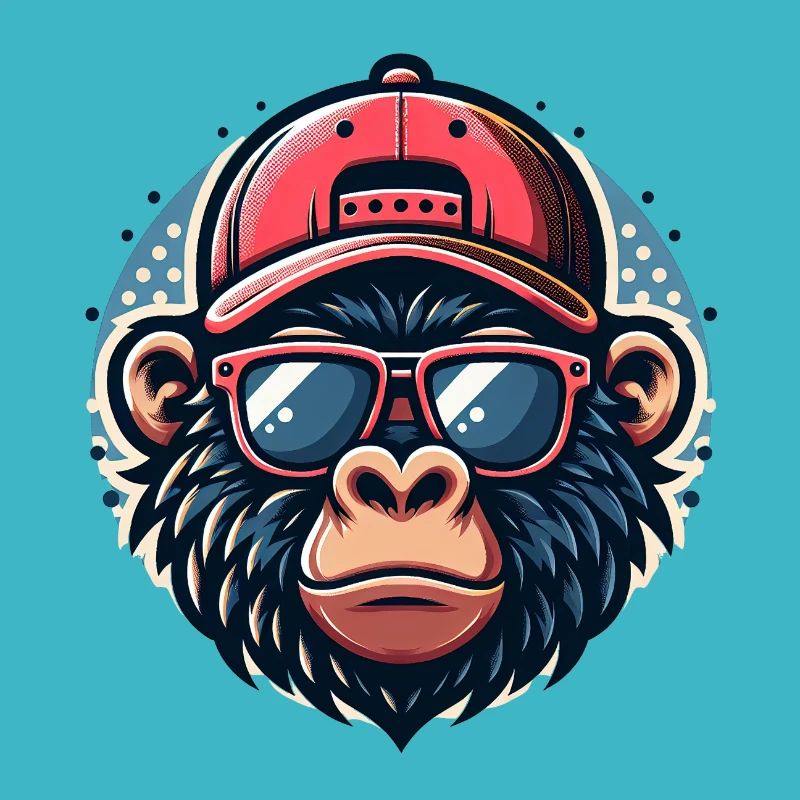 Gorille avec Basecap et lunettes de soleil