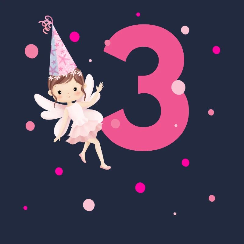 3e anniversaire fée rose