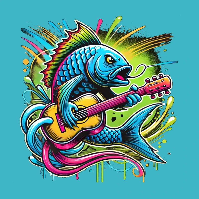 Singing fish with guitar