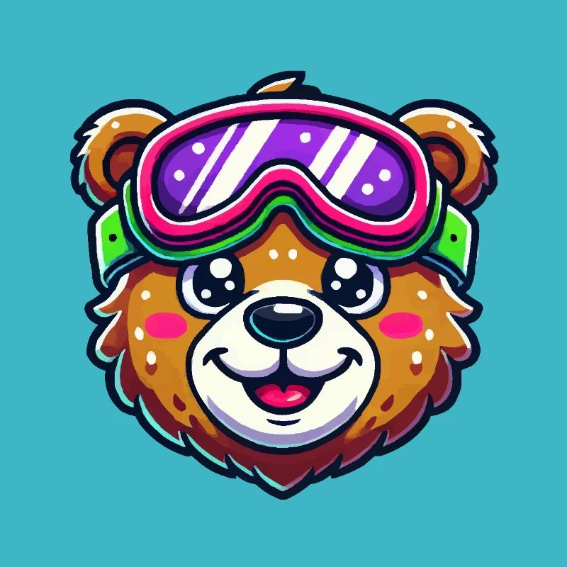 Bear Comic Ski Goggles