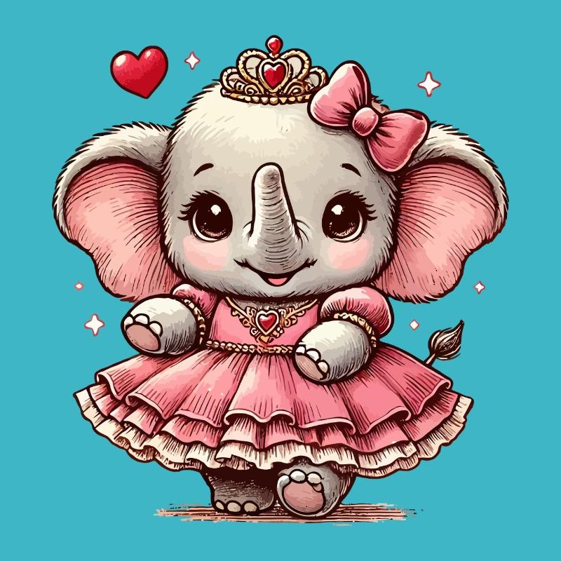 Princesse éléphant avec couronne