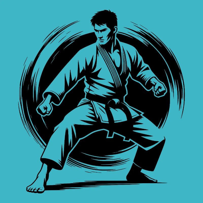 Strong Karate Posture with Martial Arts and Respect