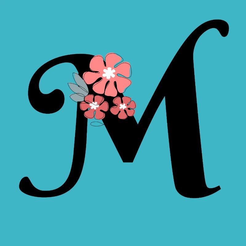 Buchstabe m minimalistische Blumen
