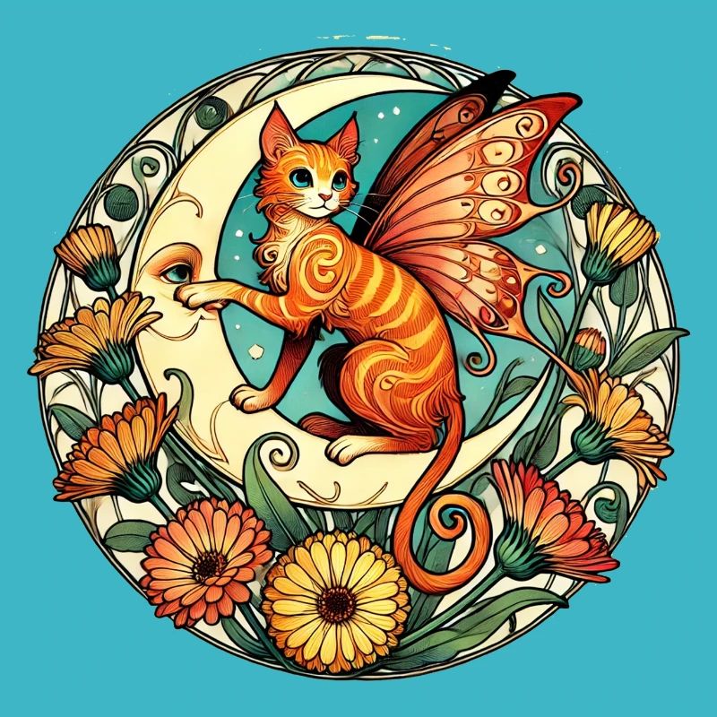 Illustration de fée chat roux