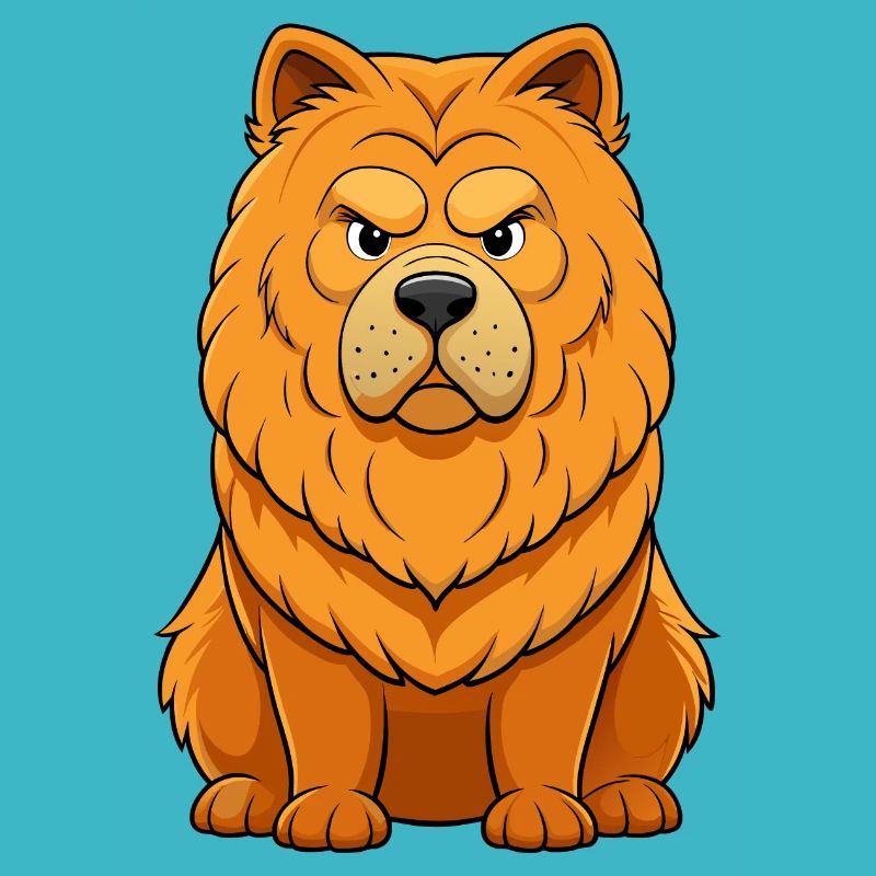 Seriöse Chow Chow Digitale Kunst