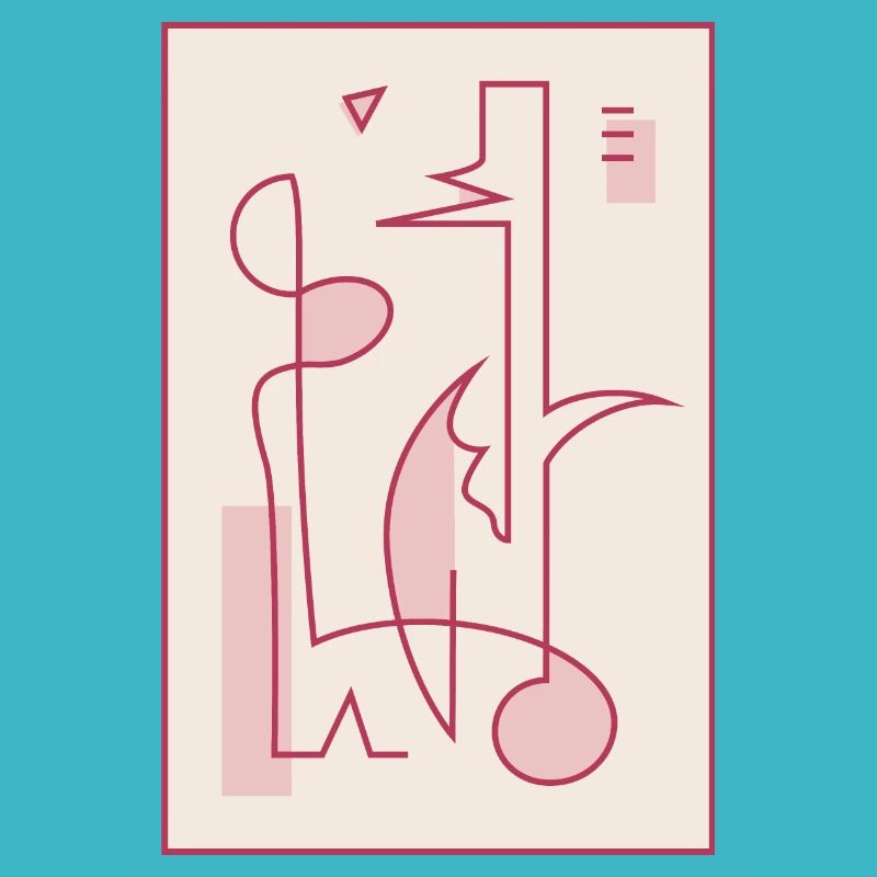 An abstract composition that may suggest dinosaurs