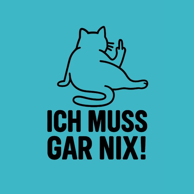 Faule Katze Ich Muss Gar Nix Mittelfinger