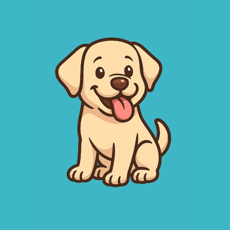 Chiot animé mignon
