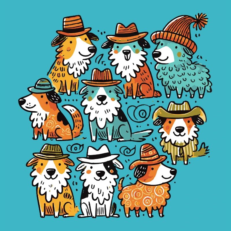 Herding dogs with style and hat