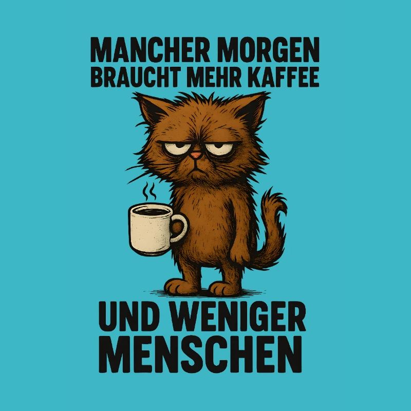 Monday Cat Coffee Funny Office Saying