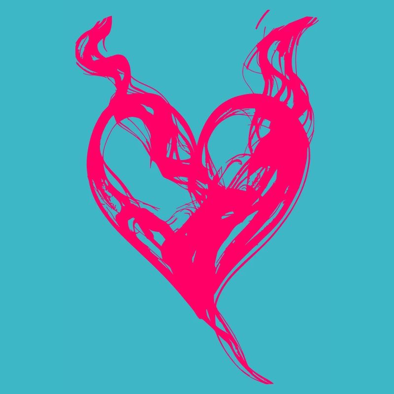 Flammendes, fließendes Herz, Valentinstag und Lieb