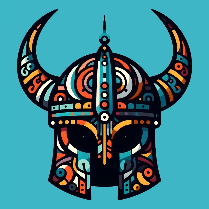 Wikingerhelm mit abstraktem Muster