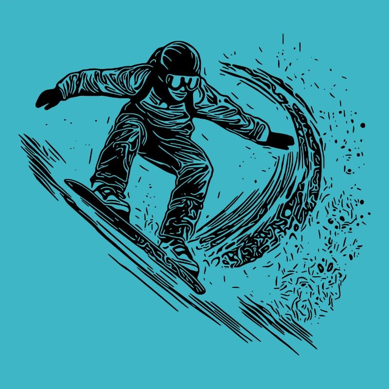 Deep Snow Snowboard Ride Jump Style Move