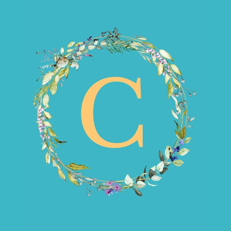 C Monogram Eucalyptus Wreath