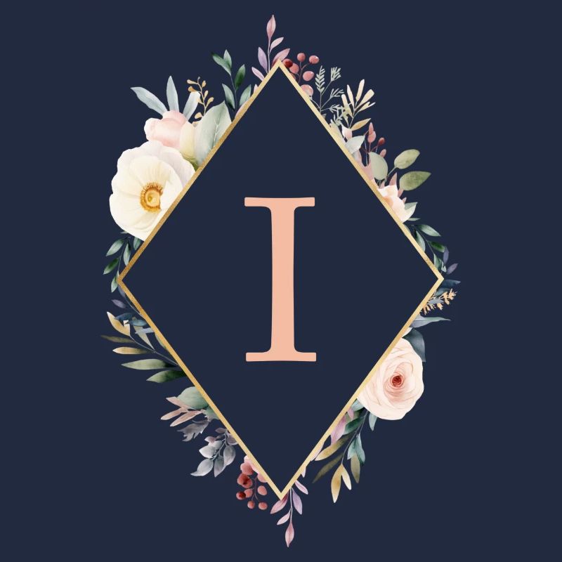 I Monogram, Floral, Boho