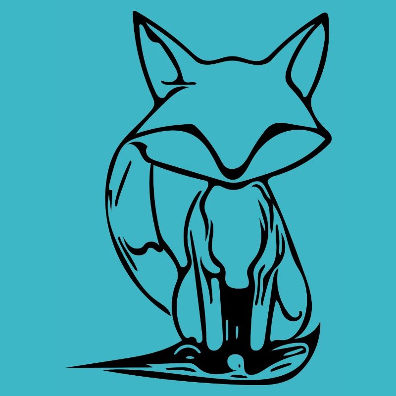 Cute vintage fox drawing