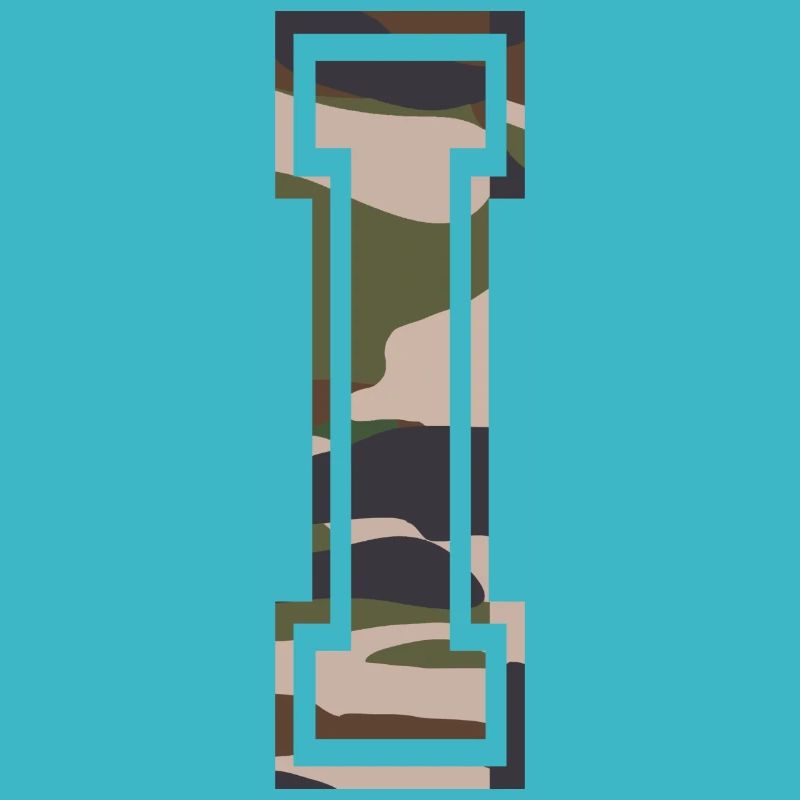 I, Monogramme, Camouflage Vert-Brun