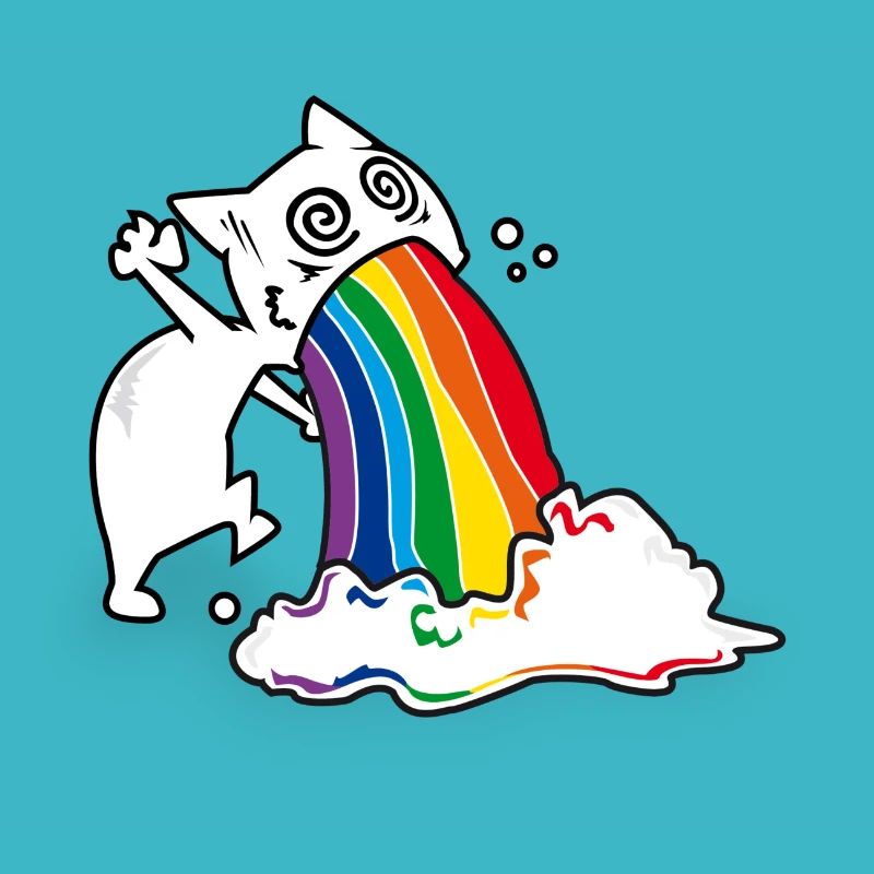 Regenbogenkotze Katze