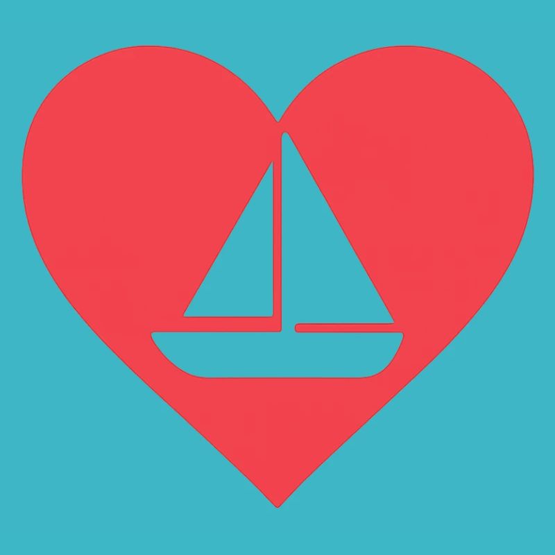 Herz mit Segelboot Design