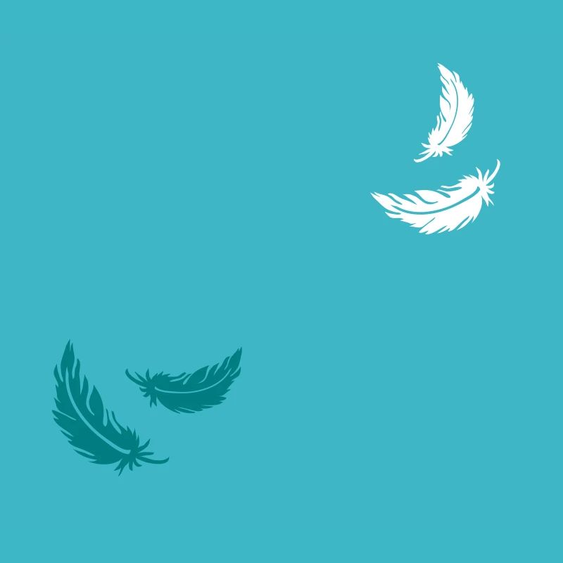 Two flying feathers