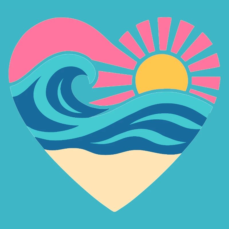Summer Heart – Wave & Sunset