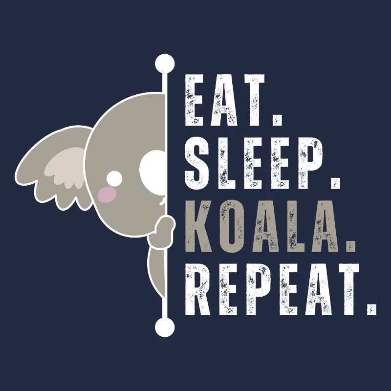 Eat Sleep Koala Repead White