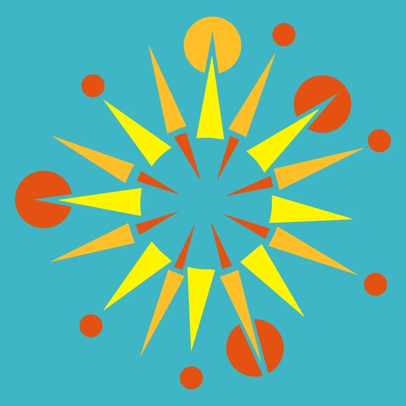 Étoile avec des rayons et des boules
