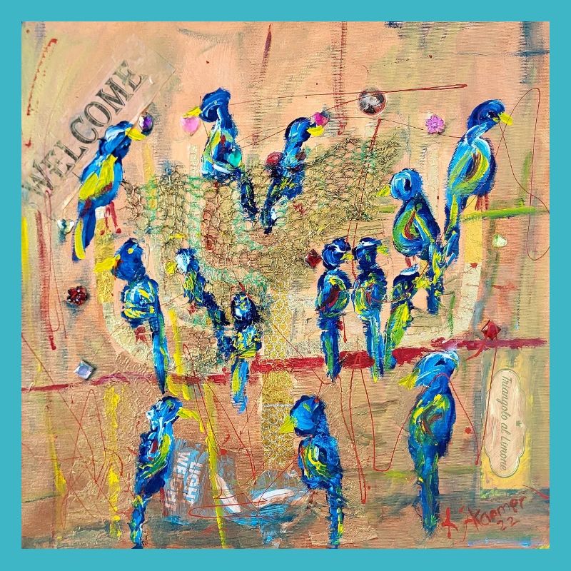 Lebendige Vogelparade im Expressionismus