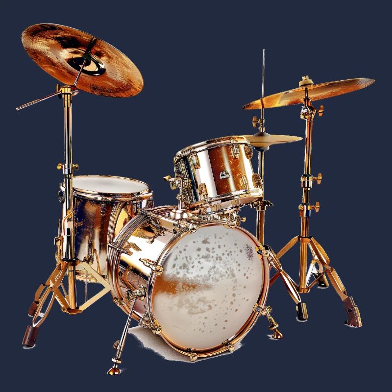 Drumset in the spotlight