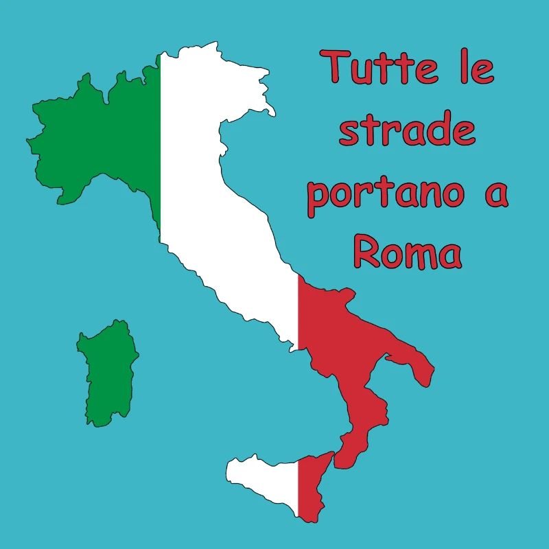 Drapeau italien avec slogan