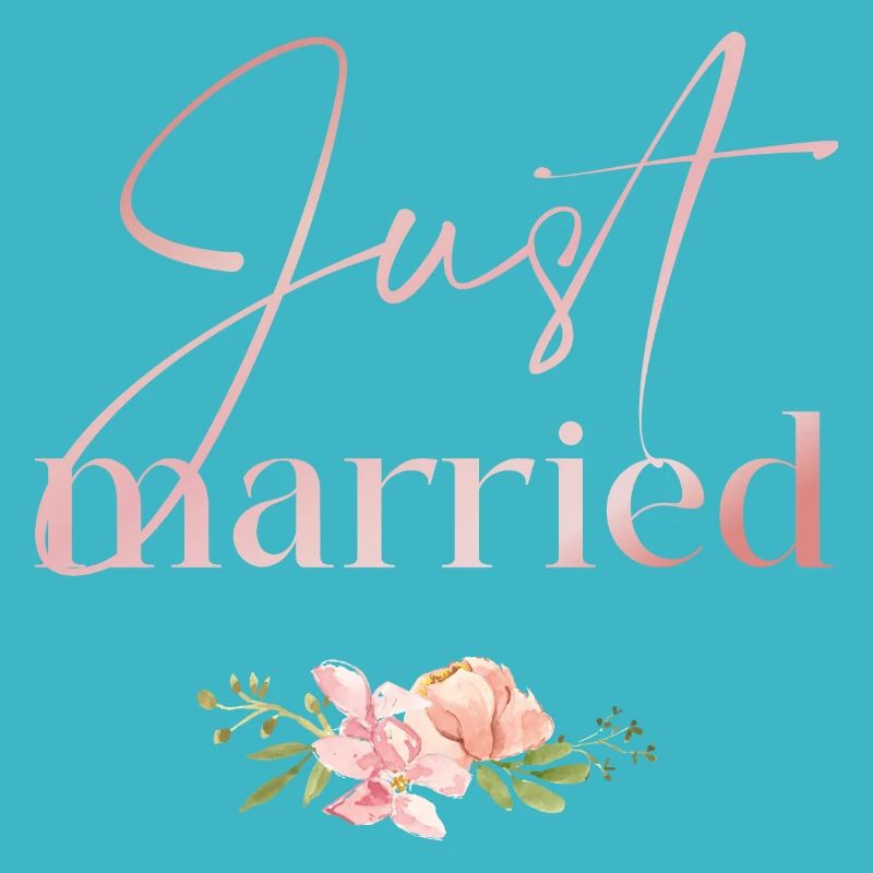 Just Married Floral Rosée