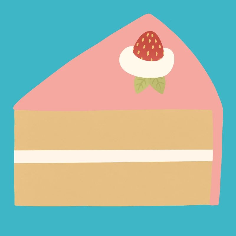Rosa Erdbeerkuchen-Scheibe Illustration