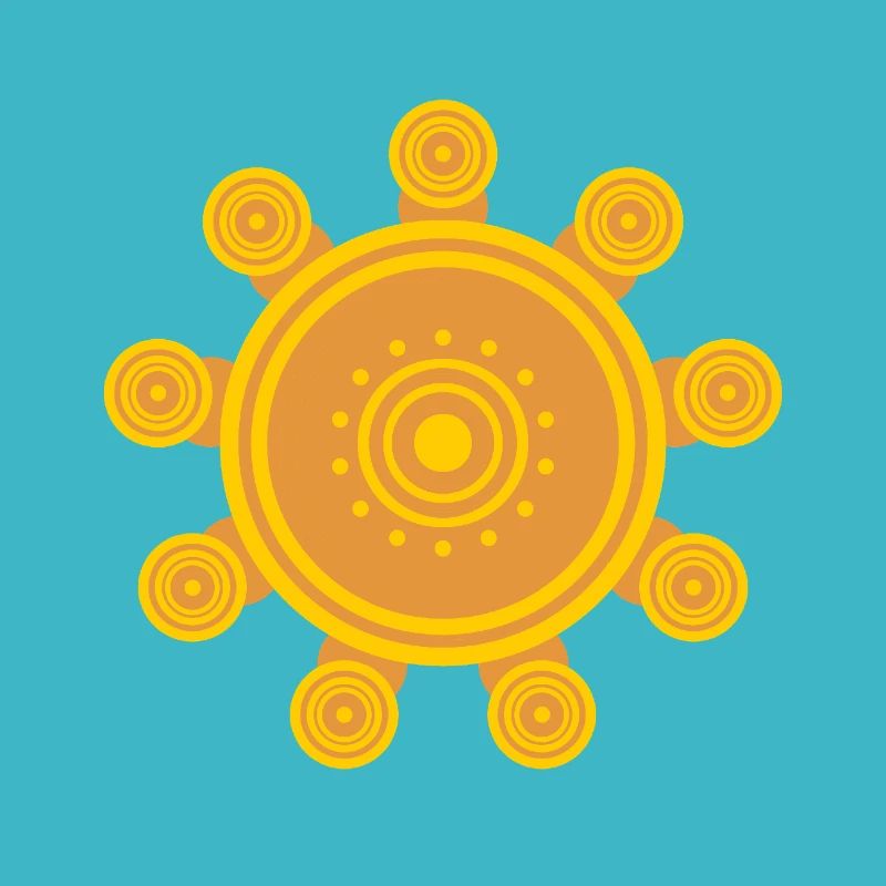 Central orange mandala sun